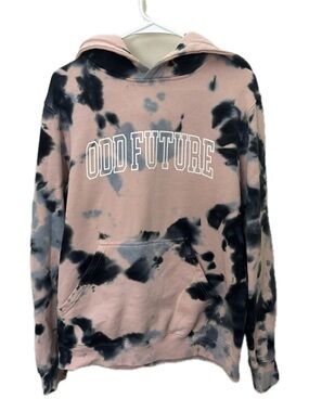Odd Future Pink Tie Dye Hoodie Graphic Pullover Sweatshirt Medium